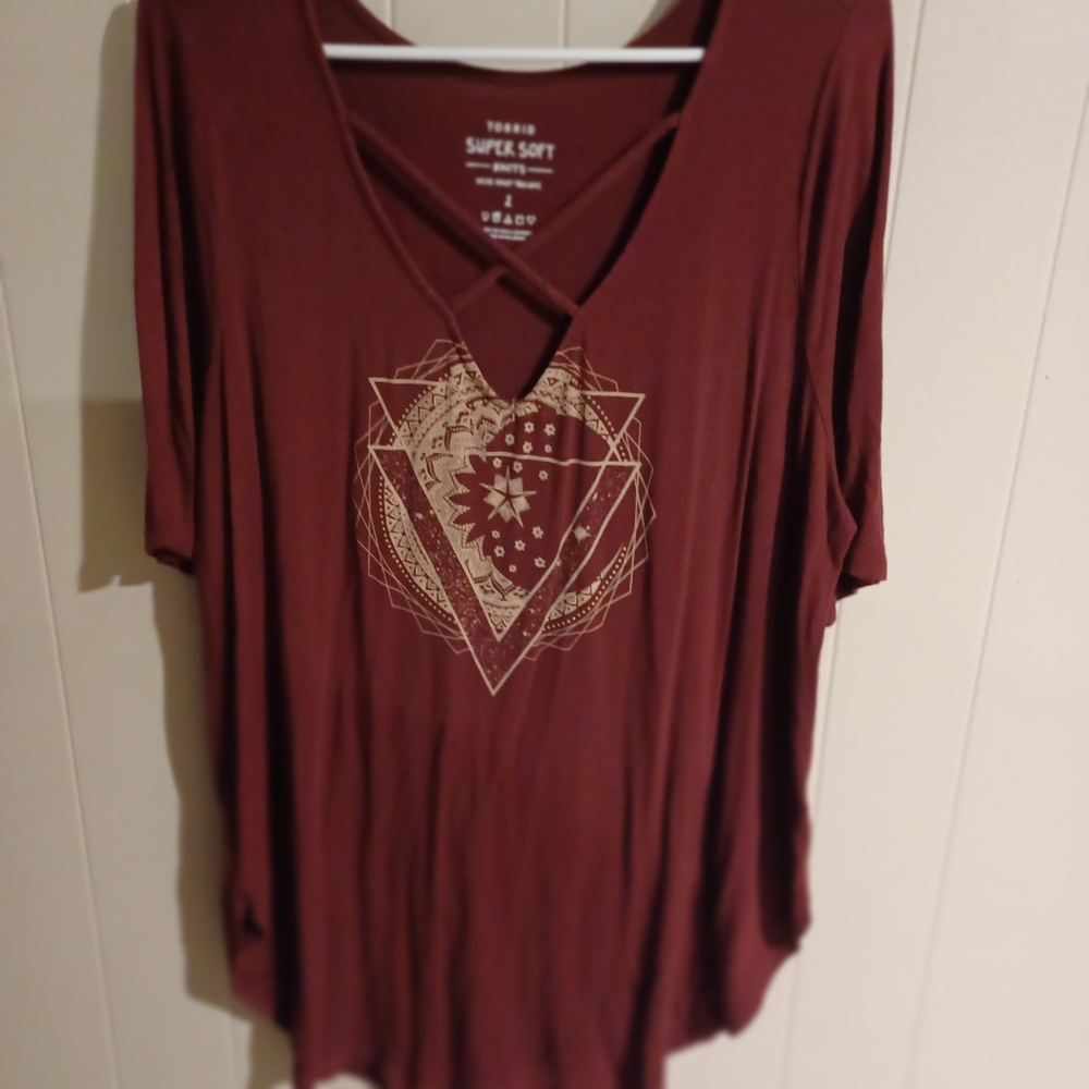 Burgundy Tunic from Torrid, size 2